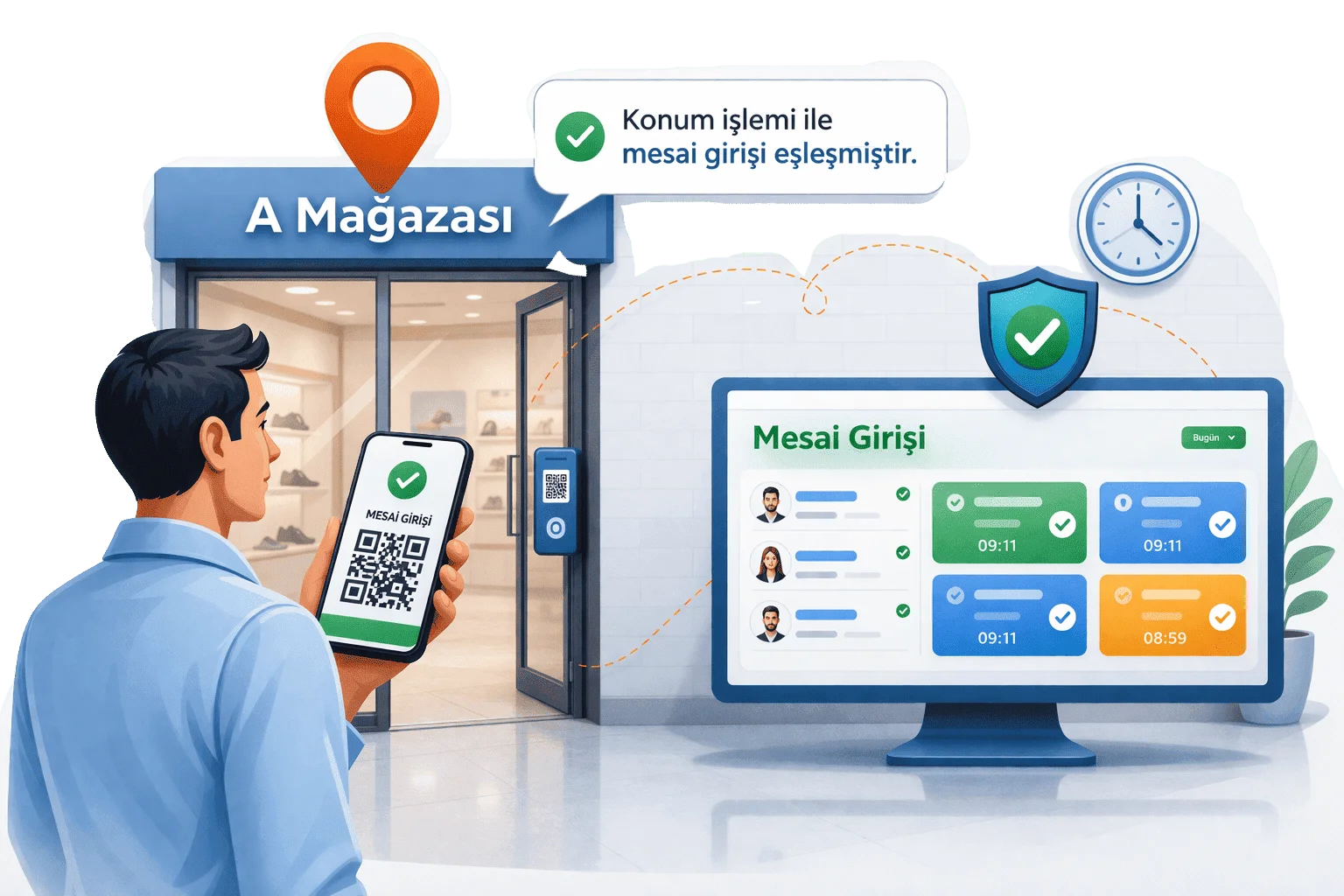 Konum Doğrulamalı Mesai Takibi